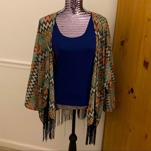 2 Chic Multicolor Chevron Drape w/ Fringe